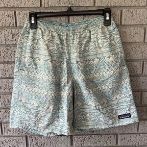 Patagonia Shorts Tribal All Over Pattern Baggies Lined Swim Hiking Size XS